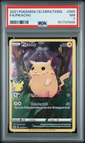 2021 POKEMON CELEBRATIONS #005 FULL ART/PIKACHU PSA 7