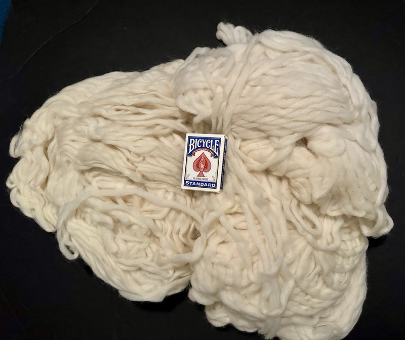 1 Pound 11.7oz Pencil Roving White Luster Natural Spinning Fiber (A29)