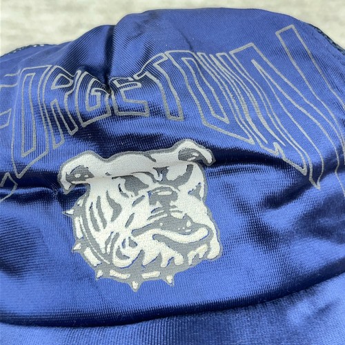 Vintage Georgetown Hoyas Trucker Hat Cap Snapback 3 Stripe 80s Made In USA Mesh - Picture 4 of 11