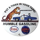 Vintage Humble Gasoline Sign - Esso Gas Tiger Tank Porcelain Gas Station Sign