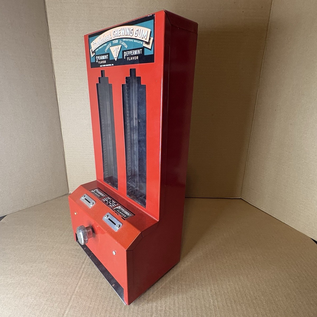 Vintage Jolly Good Industries 1 Cent Chewing Gum Vending Machine