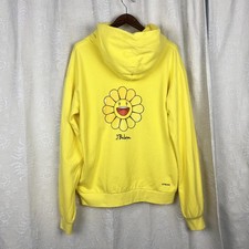 J Balvin X Takashi Murakami flower hoodie yellow pullover sweatshirt L Amarillow