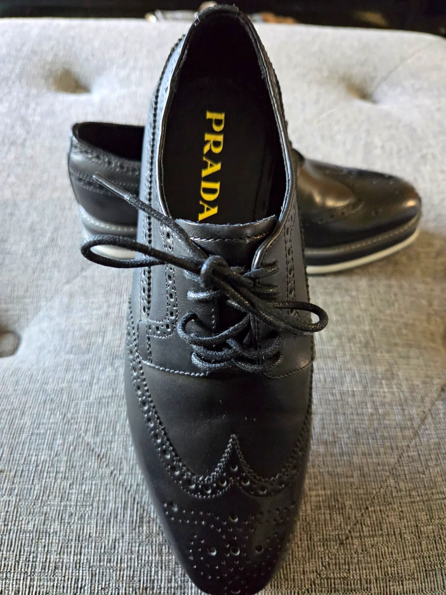 PRADA Black Wingtip Dress Shoes for Men for sale | eBay