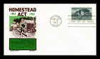 DR JIM STAMPS US COVER HOMESTEAD ACT CENTENNIAL FDC KEN BOLL CACHET CRAFT