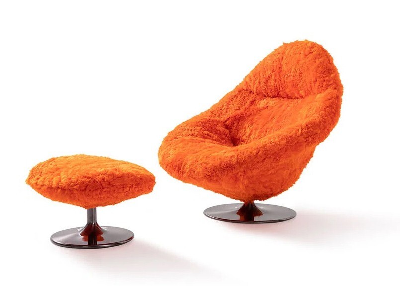 Fendi Casa Groove & Groovy Armchair Shearling Fur New Showroom