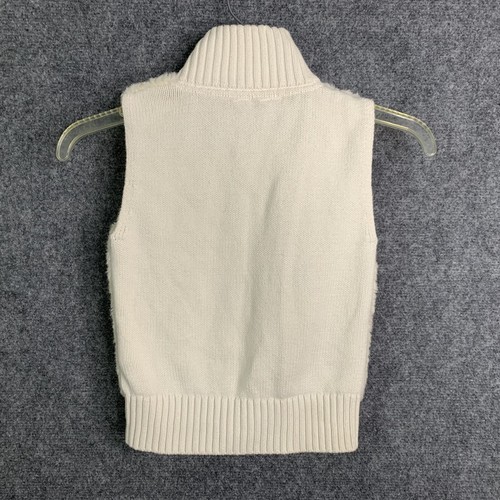 Gap Kids Faux Fur Knit Sweater Vest Winter Ivory Cream Girls Small 6-7 - Picture 4 of 8