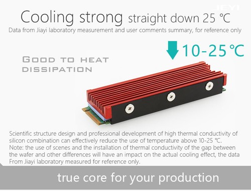 M.2 NVMe NGFF PCI-E 2280 SSD Kühlkörper Strahlungsflosse mit Thermopads - Bild 7 von 7