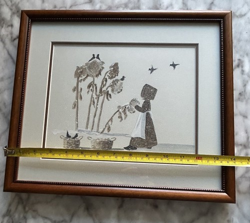 Diane Graebner Sunflower Harvest Original Artwork Signed COA On Back Framed - Picture 6 of 7