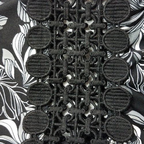 NY COLLECTION ABITO donna fit n svasato nero conoflower floreale taglia L nuovo - Foto 5 di 8