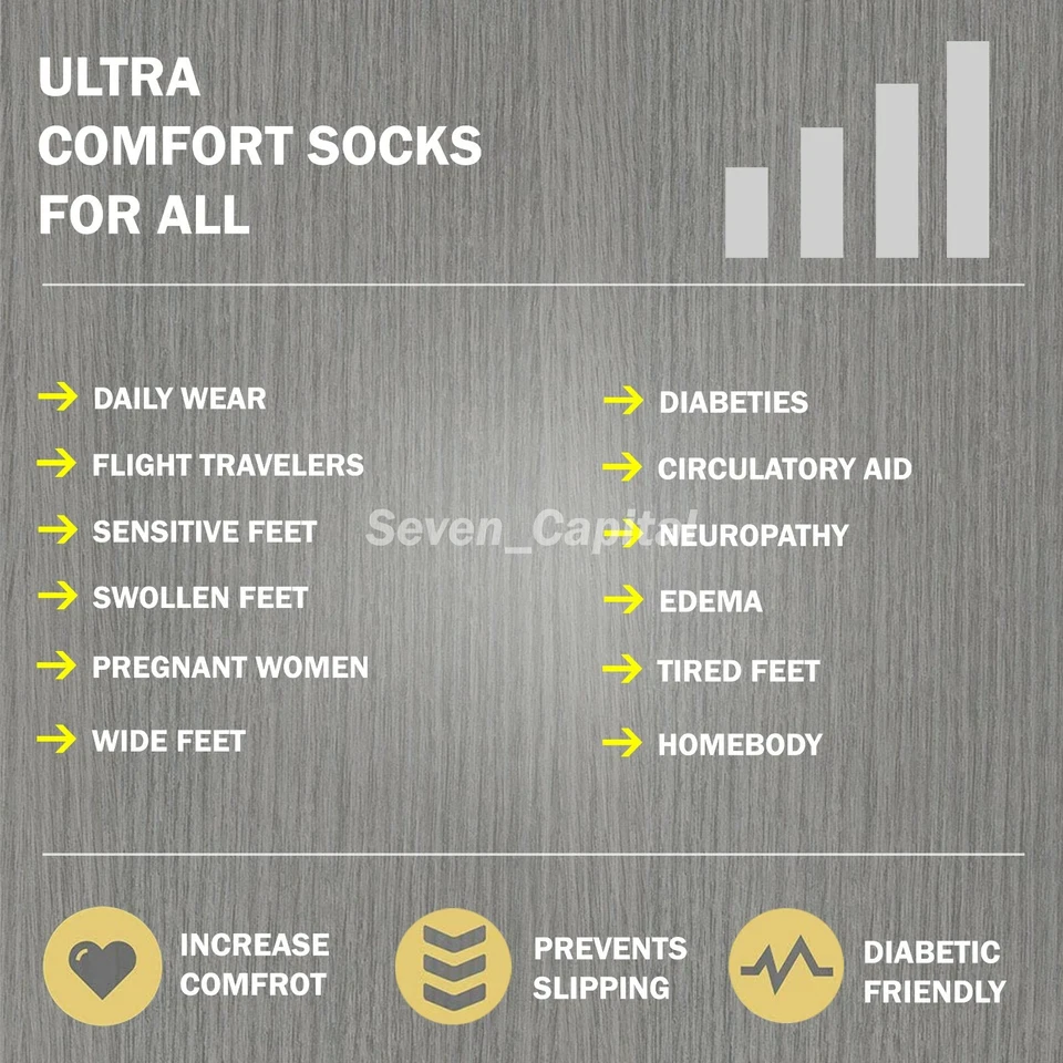 Calcetines tobilleros de corte bajo de algodón para diabéticos circulatorios sin ataduras para mujer y hombre Foto 4 de 4