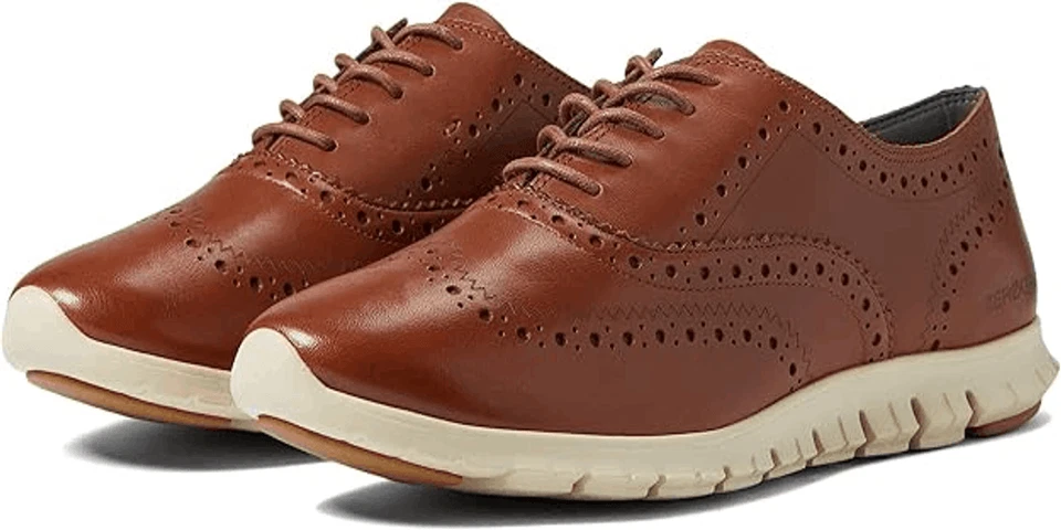 Cole Haan Zerogrand wing oxford leather sneaker shoe 6.5 box brown woodbury OXII