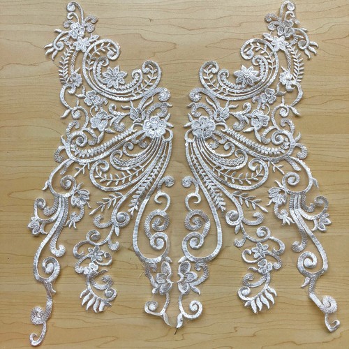 Lentejuelas Bordado Encaje Floral Parche Aplique Vestido de Novia Accesorios - Imagen 6 de 7