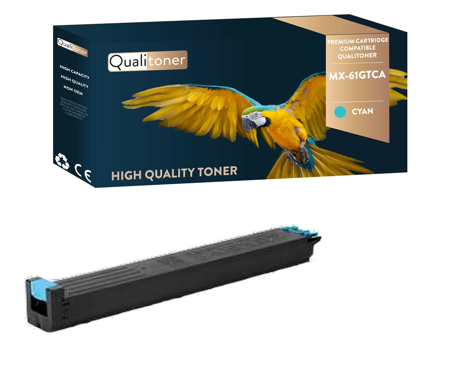 Toner Sharp MX61GTCA cyan Qualitoner à haute autonomie pour graphiques nets