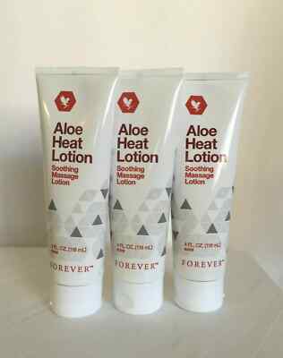 3 Pack Forever Living Aloe HEAT LOTION 118ml Soothing Massage