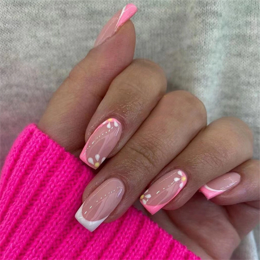 White pink nail deals