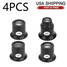 5X 10X 15X 20X Pocket Magnifying Jewelry Eye Glass Magnifier Jewelers Loop Loupe