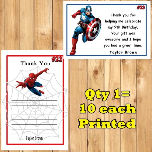 Superhero Invitations 10 each with Env or 10 each Thank You Cards Personalized - Picture 11 of 11