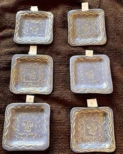 Handmade Ceramic Tapas or Hors D' Oeurvres plates -Lavender 5" x 5
