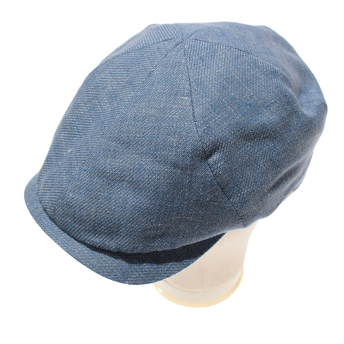 Wigens NWT Limited Series Newsboy Slim Cap Size 59, 7 & 3/8ths Blue Linen Blend