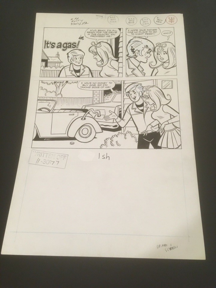 OA Original Art! JOE ORLANDO Binky unused 1 page story SCARPELLI 1977 DC 11 x 17 Comic Art