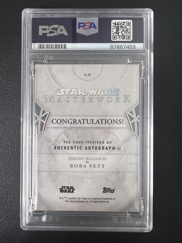 2018 Topps Star Wars Jeremy Bulloch Masterwork Auto #A-JB PSA 10 X1Z - Picture 2 of 2