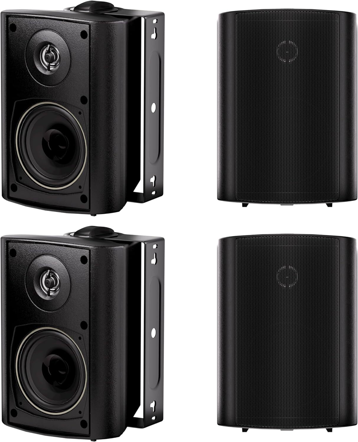 Herdio 4 Pack 4" Outdoor Patio Speakers 400W Wired Stereo Bass Wall Mounted
