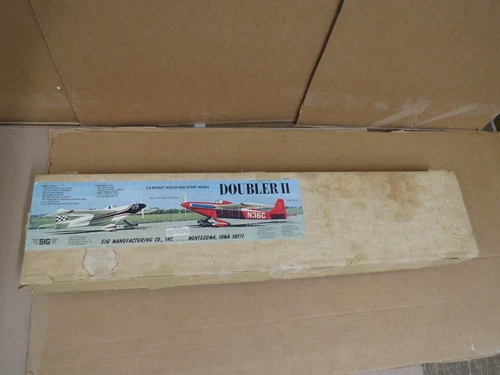 Sig Doubler II Vintage Balsa R/C Model Airplane Kit 1/4 Midget & Sport Model NOS