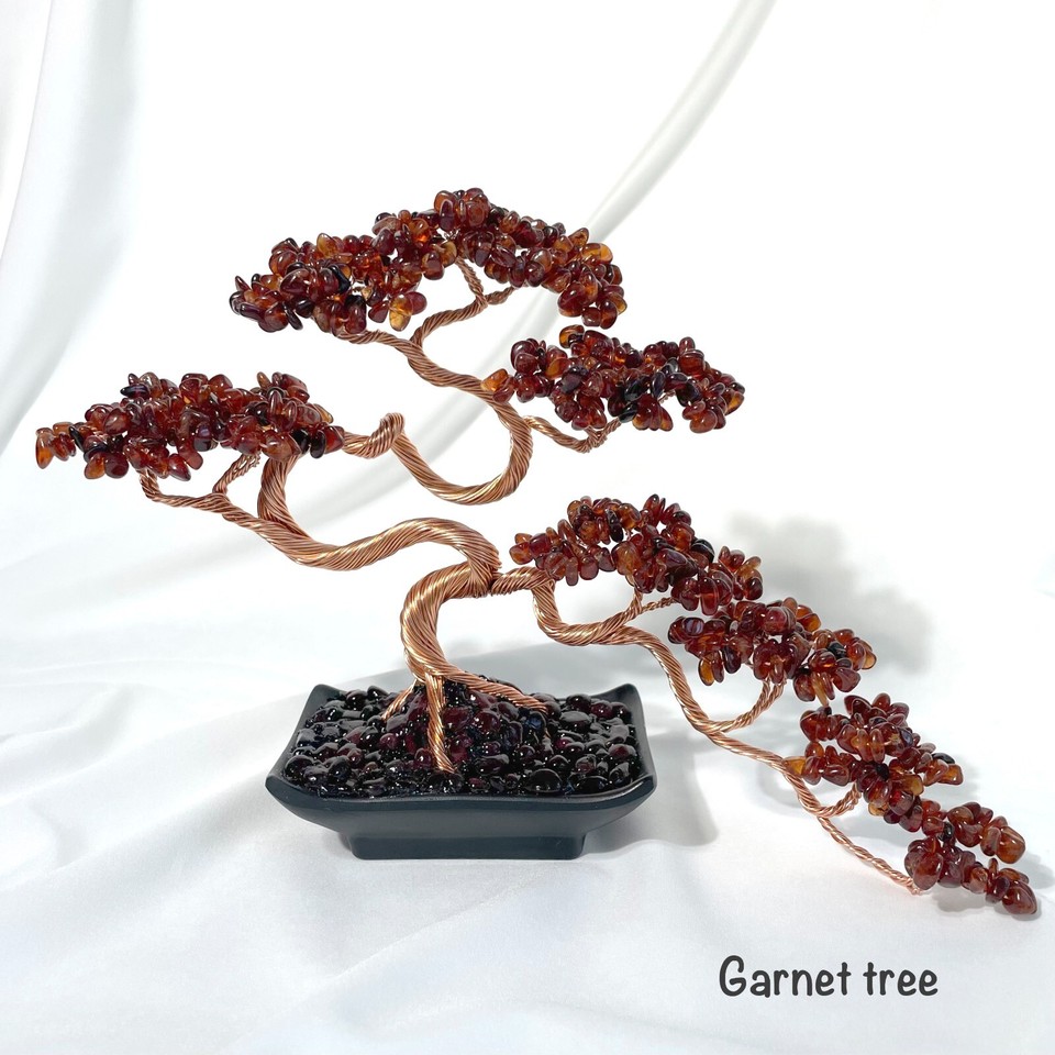 Crystal tree Gemstone Bonsai Tree Wire Sculpture Home Decor eBay