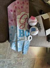 Gender Reveal Exploding Baseball Set One Pink  1 Blue Powder Ball Boy or Girl