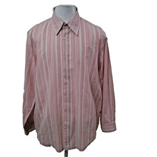 Hugo Boss Regular Fit Men's Size XL Coral Stripe Long Sleeve Casual Shirt