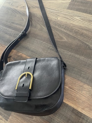 Fossil Wiley Black Leather Saddle Bag Crossbody - Picture 5 of 20