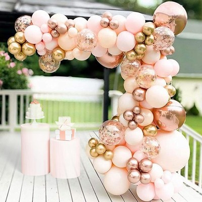 134pcs Macaron Orange Balloon Garland Arch Kit Metallic 18 inches, Multicolor 