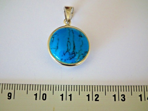 Pendentif pour Collier - Turquoise - Argent - 925/1000 - NEUF * - Foto 4 di 5