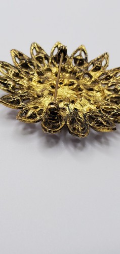 Strass Brosche, Bernstein und Lavendel Farbe, Brosche Anstecknadel 2,25 cm - Bild 6 von 7