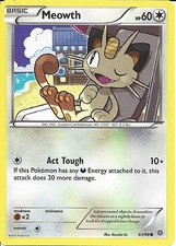 61/98 Meowth Common Card: Pokemon Trading Card Game XY-07 Ancient Origins