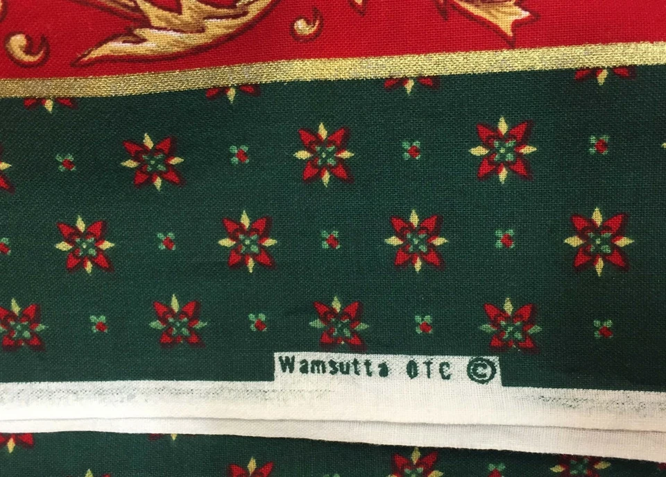 Fabric 6 Squares Pillows Christmas Tree Design & Hunger Green w/ Holly Backing - Image 3 of 4