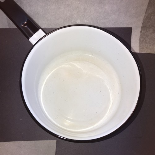 Vintage Farmhouse White Enamel Pot Black Rim & Handle Hanging Hook - 7.5” Wide - Picture 3 of 4