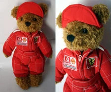 RARE FERRI FERRARI 11" TEDDY BEAR PLUSH TOY FIGURE SHELL BRIDGESTONE SUIT NEW !