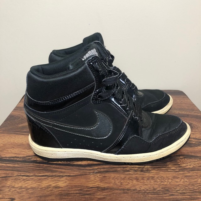 Nike Sky Force High 629746-001 Size 6.5 Black Hidden Wedge Sneakers | eBay
