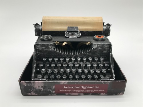 Halloween Animated Haunted Spooky Vintage Typewriter Sound Motion Lights WORKS