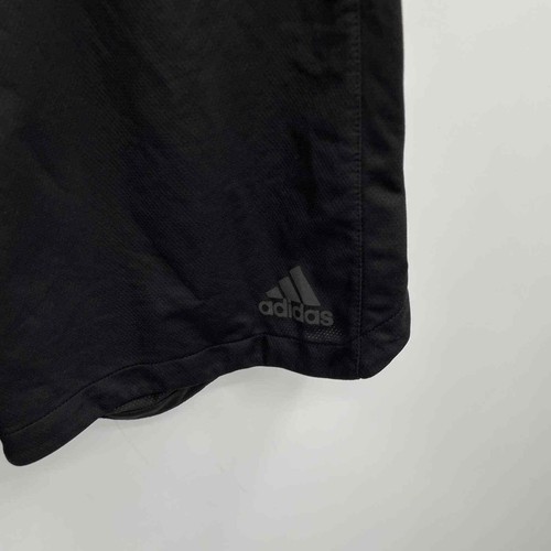 Adidas Shorts Boys XL Black Red Stripe Elastic Drawstring Waist Pockets - Picture 6 of 8
