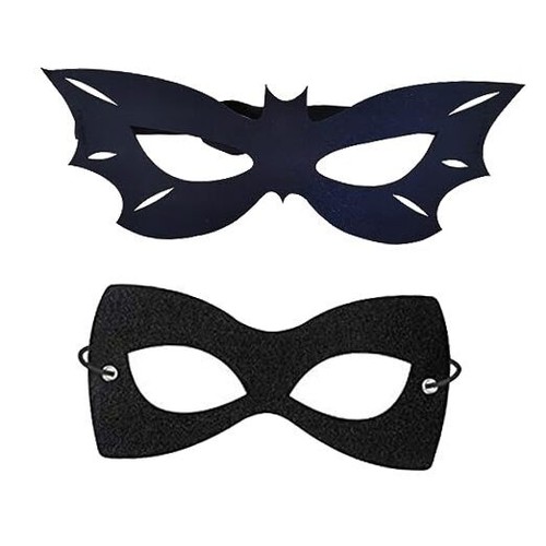 Halloween Bat Mask 2 PCS Black Bat Costume Mask Half Face Black Masquerade Bat