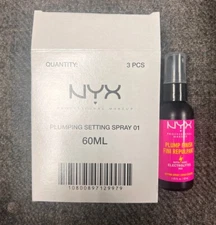 3 New Bottles NYX PROFESSIONAL MAKEUP Plumping Setting Spray