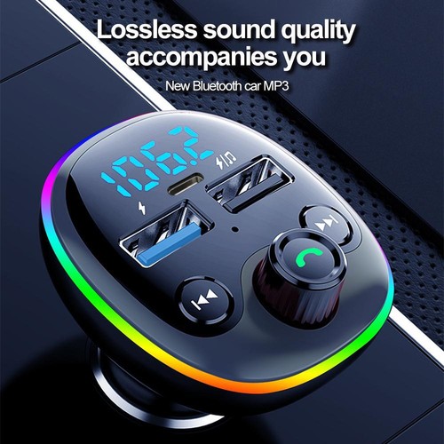 Pd 18w Fm Transmitter Wireless Bluetooth 5.0 Handsfree Car Kit Dual USB - Picture 8 of 26