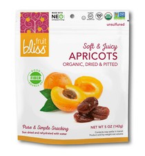 Organic rehydrated apricots, 6 pack, 5 oz. re-sealable pouch