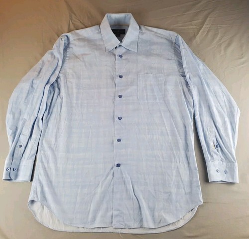 Robert Talbott Classic Shirt Mens Large L Blue Button Down Long Sleeve Cotton