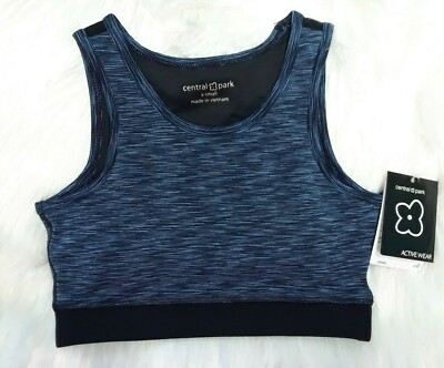 CENTRAL PARK Active Wear SPORTS BRA Style 1907 black blue-grey [CHOOSE] *NWT~$52