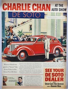1937 DeSoto Charlie Chan Auto Show Original Print Ad Life Magazine 30s