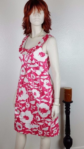 LADIES DONNA RICCO NEW YORK KNEE DRESS Size 8 cotton Sleeveless 3 Back Buttons - Picture 6 of 6