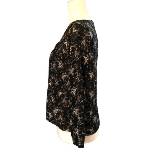 H&M Women’s Small V Neck 3/4 Sleeve Blouson Top - Picture 2 of 10